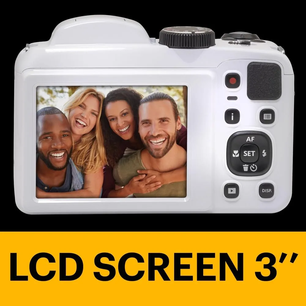 KODAK PIXPRO Astro Zoom AZ255 Dijital Fotoğraf Makinesi -16MP, 25x Optik Zoom, 3 inç LCD Ekran, 1080P Full HD Video (Beyaz) - Görsel 5