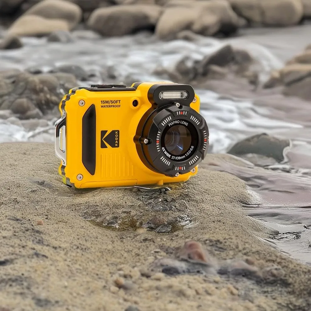 KODAK PIXPRO WPZ2 15M Su Geçirmez Fotoğraf Makinesi - 16MP, 4x Optik Zoom, 1080P Full HD Video (Sarı) - Görsel 5