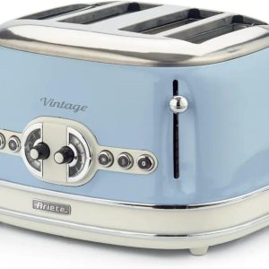 Ariete Vintage Ekmek Kızartma Makinesi 4 Dilim Mavi 0156/05 - 1630 Watt, Metal Gövde, 4 Dilim Kapasite, Buz Çözme, Isıtma, 6 Kızartma Ayarı, Kolay Temizlik, Çıkarılabilir Kırıntı Tepsisi