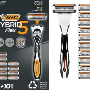 BIC Flex 5 Hybrid Tıraş Bıçağı Seti 1 Gövde + 10 Yedek Başlık 5 Bıçaklı Erkek Tıraş Bıçağı