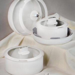 Belariva-Easy Cook Çıkarılabilir Saplı 8 Parça Tencere Seti Beyaz