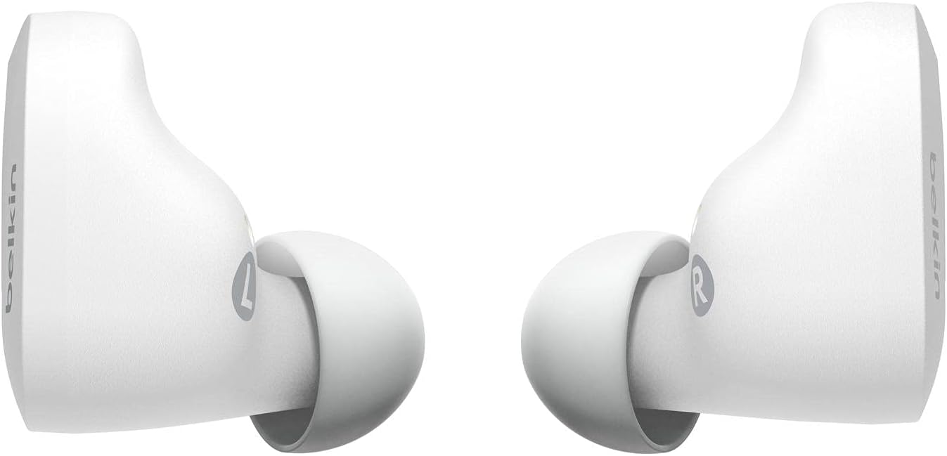 Belkin SoundForm True Kablosuz Kulak İçi Kulaklık (iPhone, Samsung, Google için Dokunmatik Kontrol, Taşınabilir Şarj Kutulu, 24 saat Çalma, Gürültü Yalıtımı, Tere Dayanıklı, Bluetooth Kulaklık, Beyaz) - Görsel 3