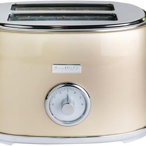 BergHOFF Gem Metallic 2 Dilim Ekmek Kızartma Makinesi – 815 W, Paslanmaz Çelik Gövde | Gold