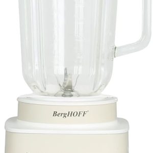 BergHOFF Gem Retro 1500 W Masaüstü Blender – 1, 5 L Cam Hazne, Titanyum Bıçak, Bakır AC Motor | Krem