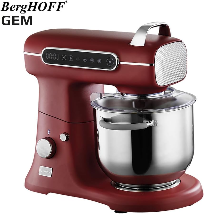 BergHOFF Gem Retro 7 L Stand Mikser – 1500 W, Dayanıklı Döküm Alüminyum Gövde | Kırmızı - Görsel 2