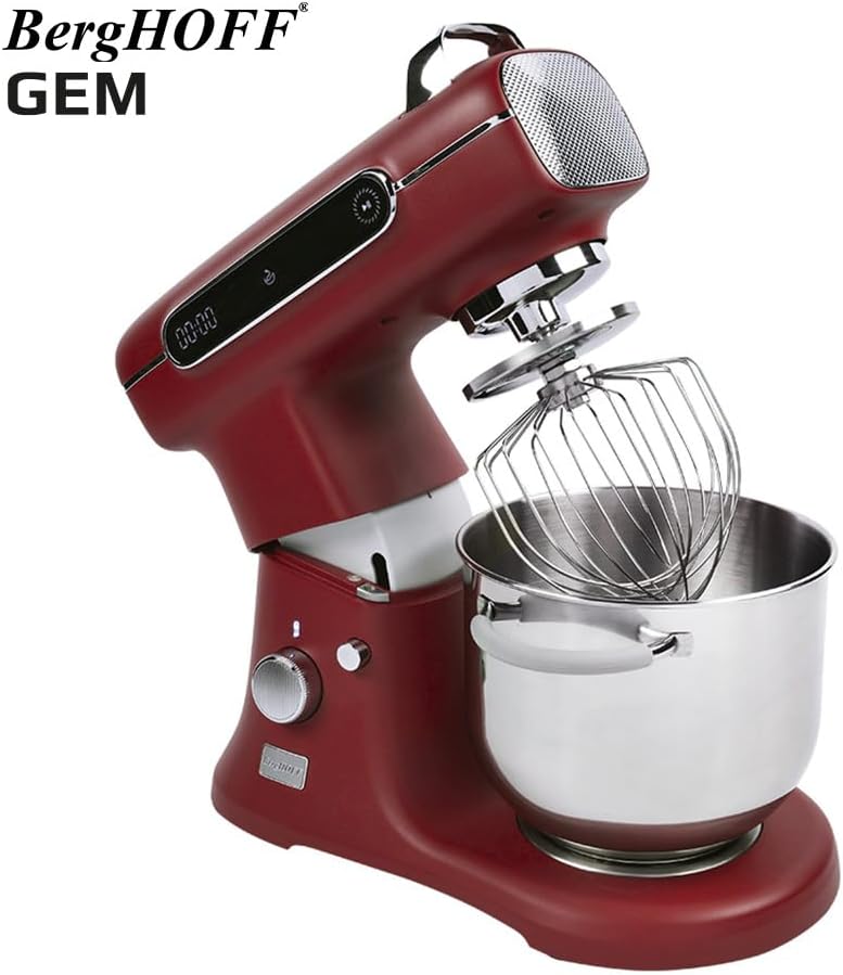 BergHOFF Gem Retro 7 L Stand Mikser – 1500 W, Dayanıklı Döküm Alüminyum Gövde | Kırmızı - Görsel 4