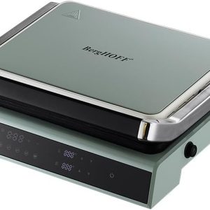 BergHOFF Gem Retro Dijital Izgara & Tost Makinesi – 2000 W, 290×212 mm, LCD Dokunmatik Kontrol | Mint Yeşil