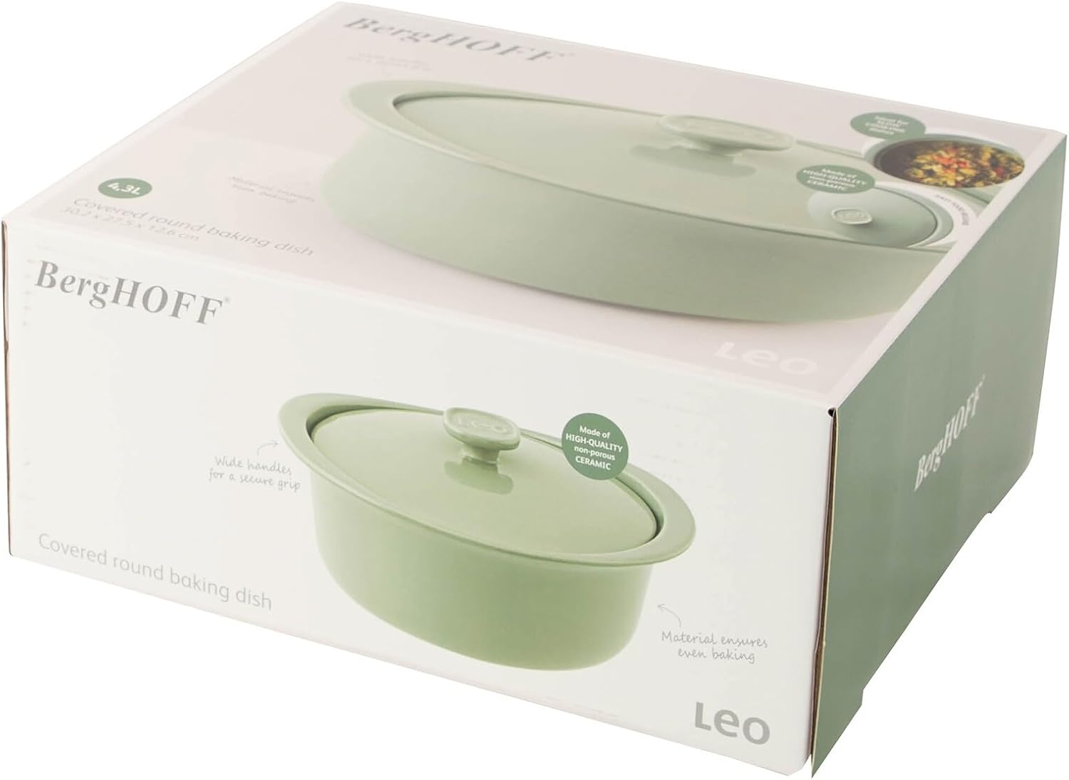 Berghoff Balance Seramik Kapaklı Büyük Fırın Kabı 4,5 L - Görsel 4