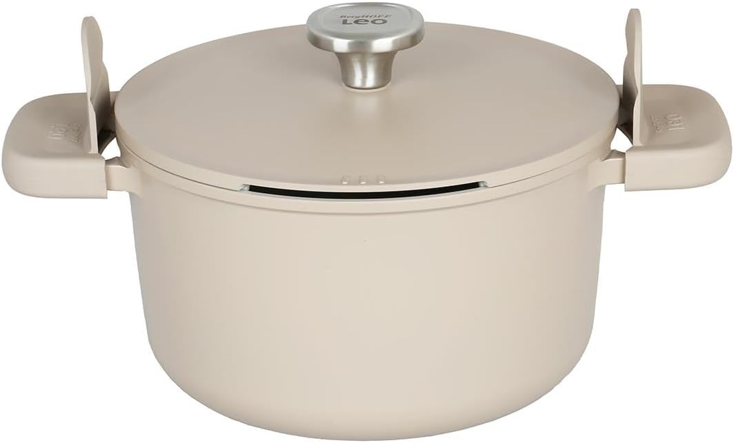 Berghoff LEO PHANTOM KAPAKLI YAPIŞMAZ DERİN TENCERE 24 CM LATTE - Görsel 2