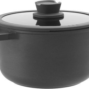 Berghoff LEO STONE Yapışmaz Kapaklı Alüminyum Döküm Derin Tencere 24x14 cm