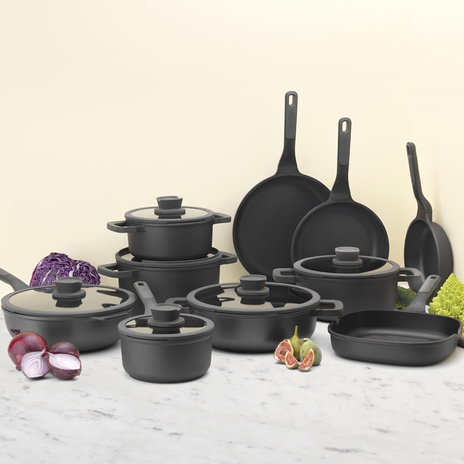 Berghoff LEO STONE Yapışmaz Kapaklı Alüminyum Döküm Sos Tenceresi 18 cm - Görsel 5