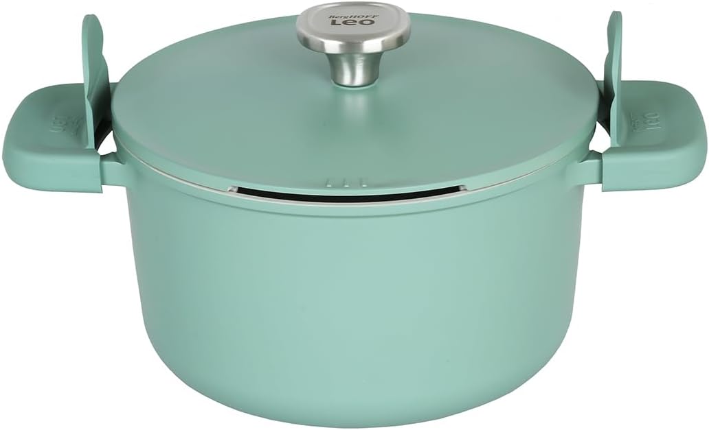 Berghoff Leo Phantom Kapaklı Yapışmaz Derin Tencere 24 Cm ve Kızartma Tavası 24 Cm Forest Green - Görsel 2