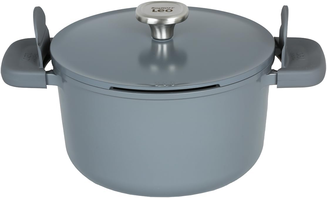 Berghoff Leo Phantom Kapaklı Yapışmaz Derin Tencere 24 Cm ve Kızartma Tavası 24 Cm Smoked Grey - Görsel 2