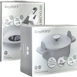 Berghoff Leo Phantom Kapaklı Yapışmaz Tencere 24 Cm ve Kızartma Tavası 24 Cm Smoked Grey
