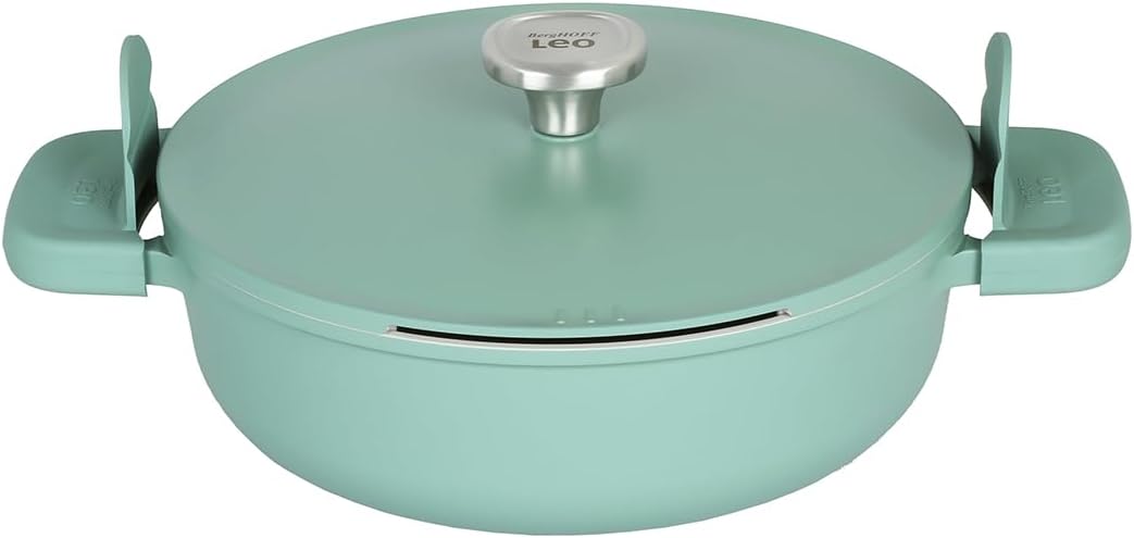 Berghoff Leo Phantom Pilav Tenceresi 28 Cm ve Kızartma Tavası 28 Cm Forest Green - Görsel 2