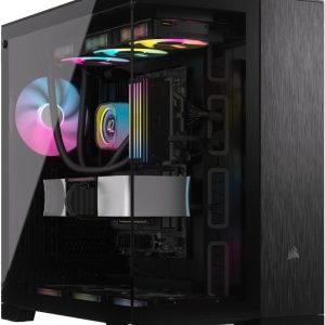 CORSAIR 6500X Mid-Tower ATX Çift Bölmeli Bilgisayar Kasası – Sertleştirilmiş Panorama Camı – Ters Bağlantı Anakart Uyumlu – Vantilatör Dahil – Siyah/Obsidyen Alüminyum