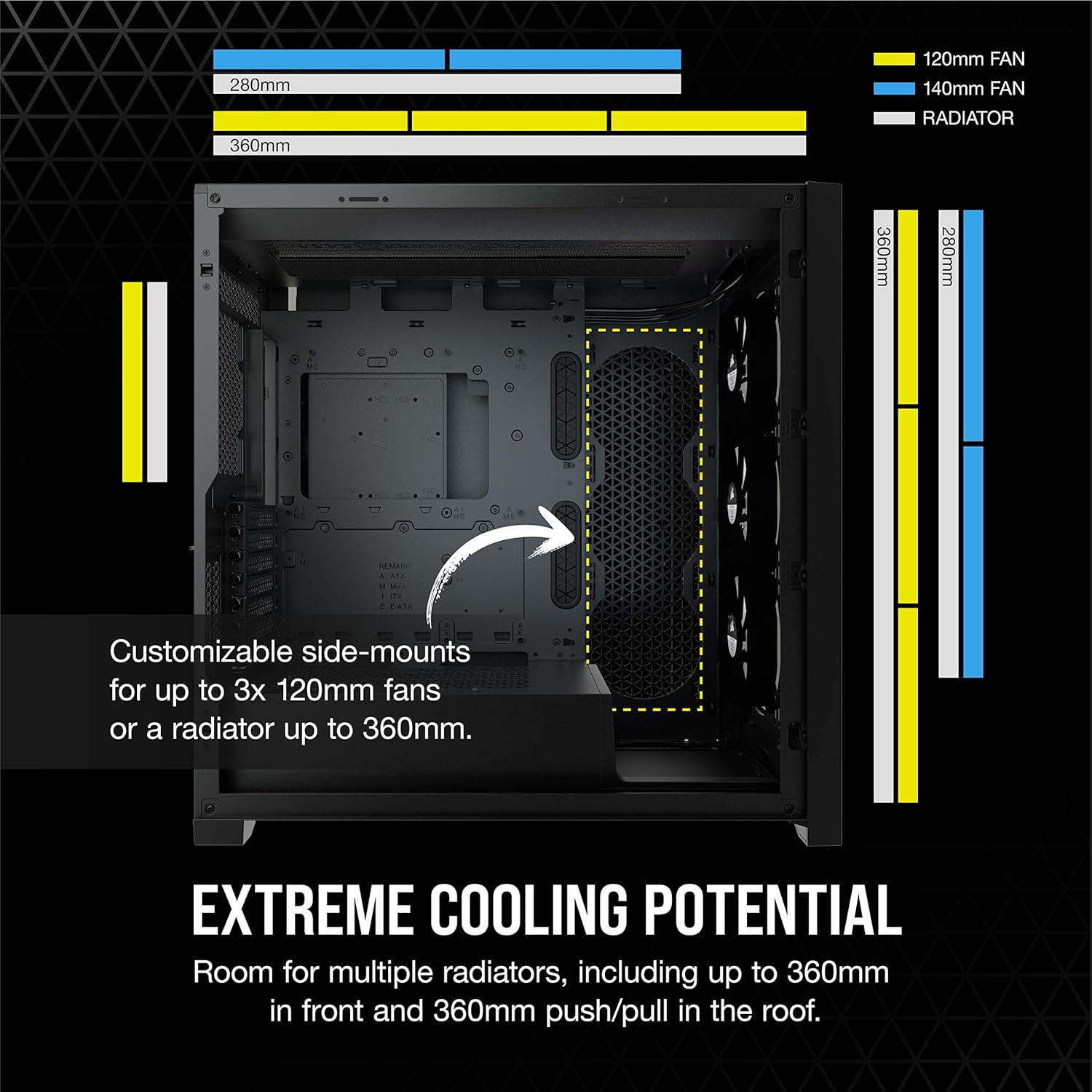 Corsair iCUE 5000X RGB CC-9011212-WW USB 3.1 Type-C Temperli Cam Siyah E-ATX Mid-Tower Gaming (Oyuncu) Kasa - Görsel 5