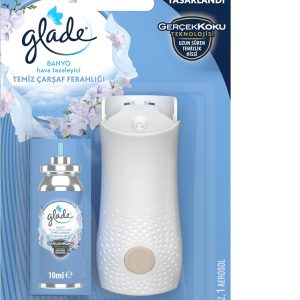 Glade Banyo Hava Tazeleyici Cihaz ve Yedek Temiz Çarşaf Ferahlığı 10 ml
