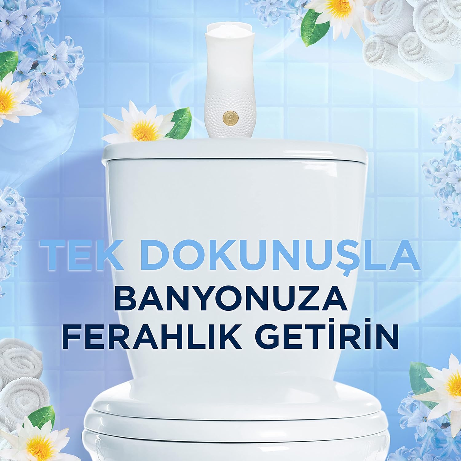 Glade Banyo Hava Tazeleyici Cihaz ve Yedek Temiz Çarşaf Ferahlığı 10 ml - Görsel 3
