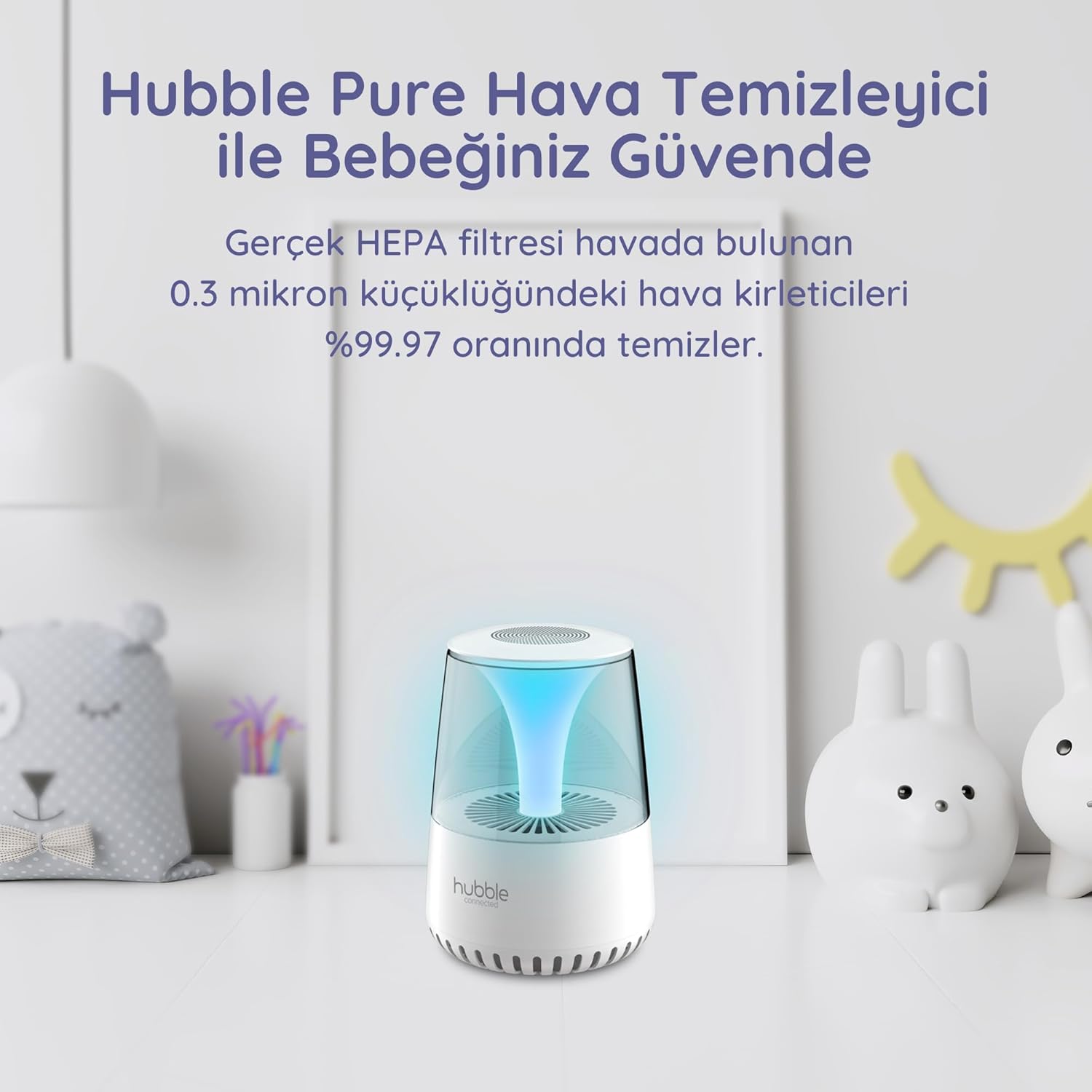 HUBBLE PURE Hava Temizleyici,Ninni Çalar, Bluetooth Speaker, Gece Lambas - Görsel 2