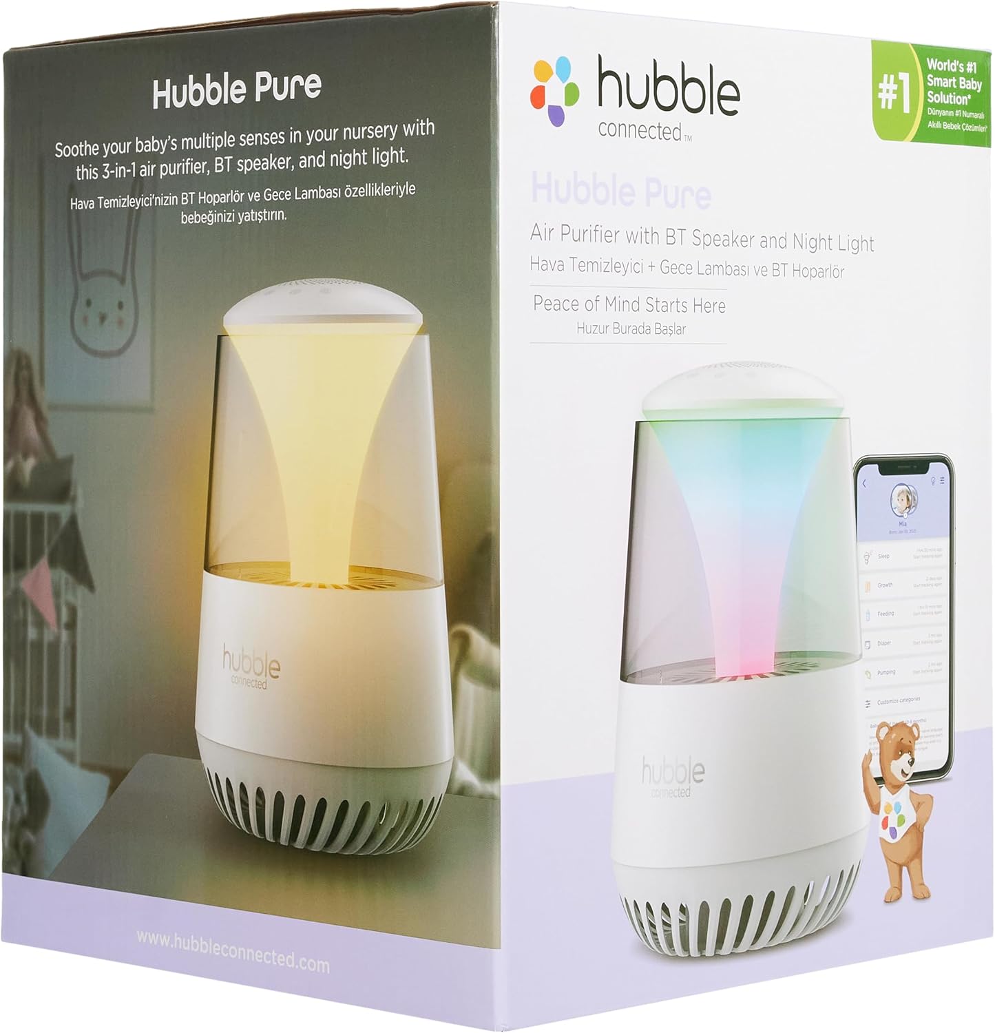 HUBBLE PURE Hava Temizleyici,Ninni Çalar, Bluetooth Speaker, Gece Lambas - Görsel 5