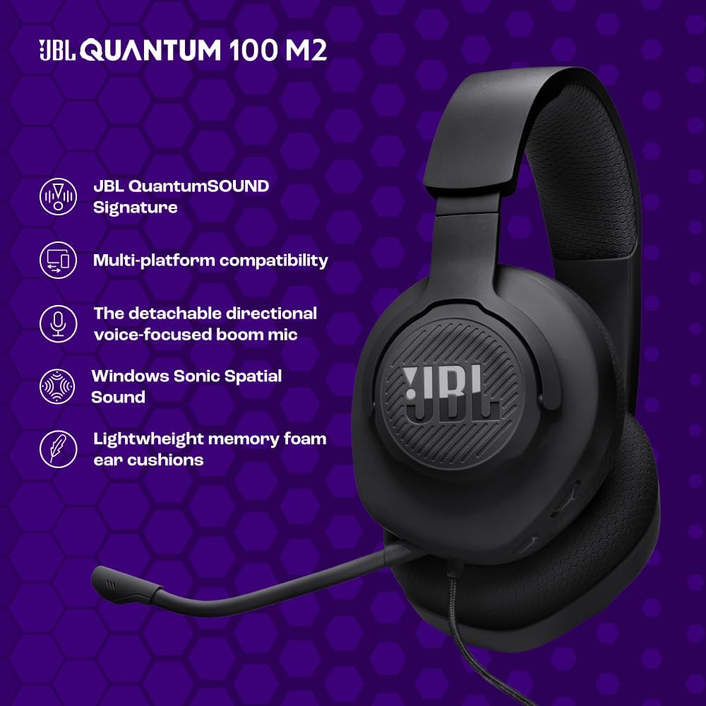 JBL Quantum 100M2,Gaming Kulaklık,Kablolu,Siyah - Görsel 3