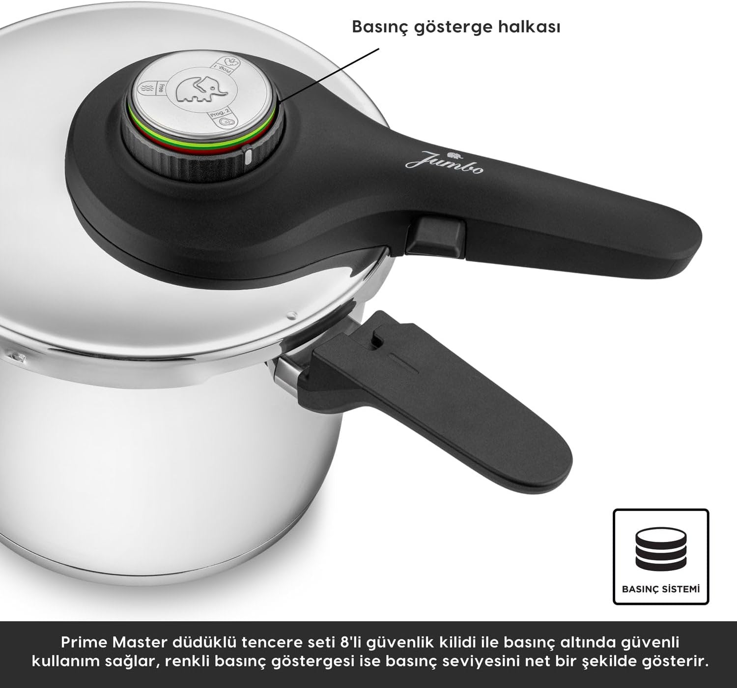 Jumbo Prime Master 4 Litre Düdüklü Tencere - Görsel 3