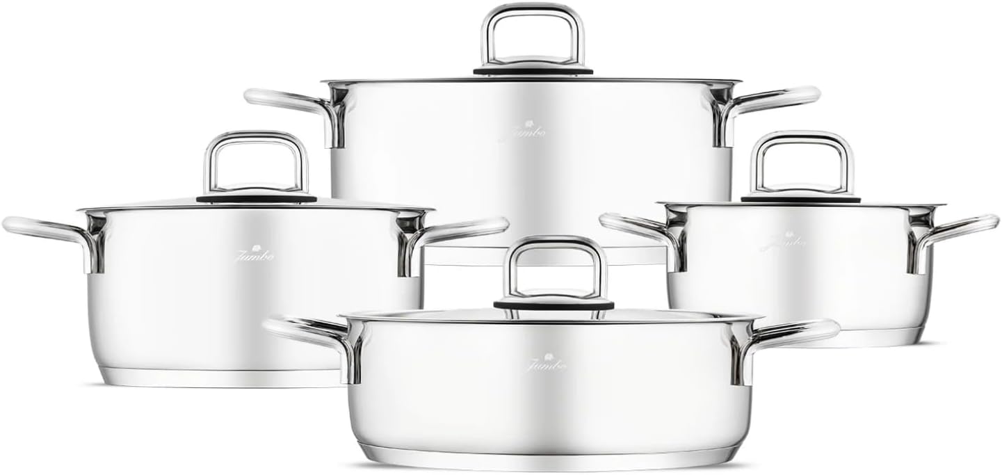 Jumbo Web New Myra 8 Parça İndüksiyon Tabanlı Çelik Tencere Seti - Görsel 3