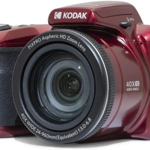 KODAK PIXPRO Astro Zoom AZ405 Dijital Fotoğraf Makinesi -20MP, 40x Optik Zoom, 3 inç LCD Ekran, 1080P Full HD Video (Kırmızı)