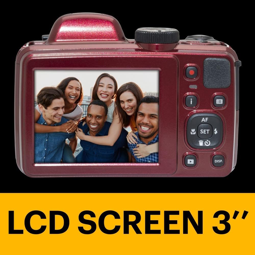 KODAK PIXPRO Astro Zoom AZ405 Dijital Fotoğraf Makinesi -20MP, 40x Optik Zoom, 3 inç LCD Ekran, 1080P Full HD Video (Kırmızı) - Görsel 4