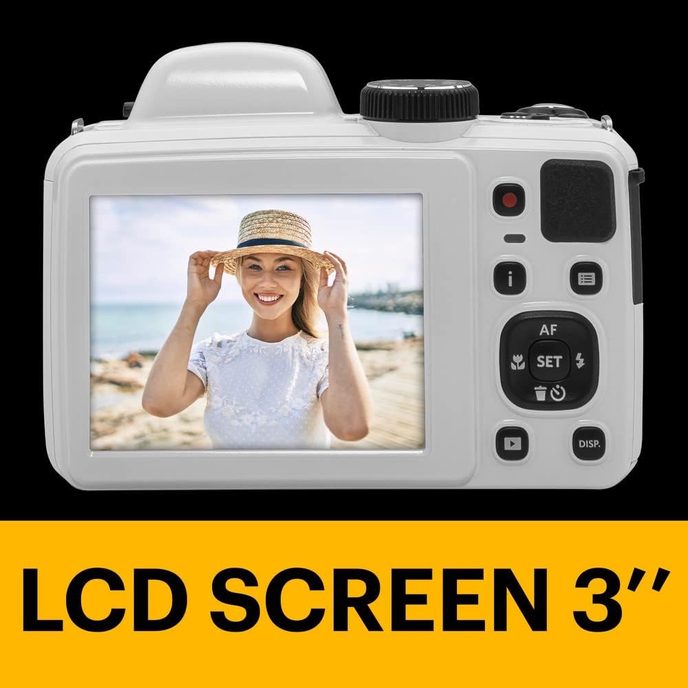 KODAK PIXPRO Astro Zoom AZ425 Dijital Fotoğraf Makinesi -20MP, 42x Optik Zoom, 3 inç LCD Ekran, 1080P Full HD Video, 24mm Geniş Açı (Beyaz) - Görsel 4