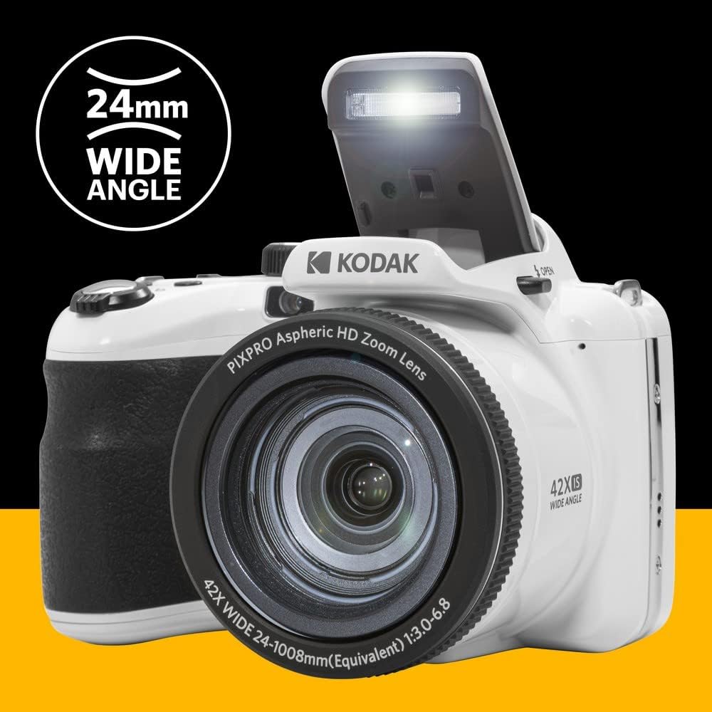 KODAK PIXPRO Astro Zoom AZ425 Dijital Fotoğraf Makinesi -20MP, 42x Optik Zoom, 3 inç LCD Ekran, 1080P Full HD Video, 24mm Geniş Açı (Beyaz) - Görsel 5