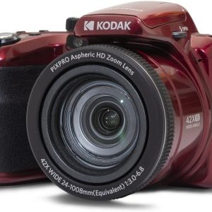 KODAK PIXPRO Astro Zoom AZ425 Dijital Fotoğraf Makinesi -20MP, 42x Optik Zoom, 3 inç LCD Ekran, 1080P Full HD Video, 24mm Geniş Açı (Kırmızı)