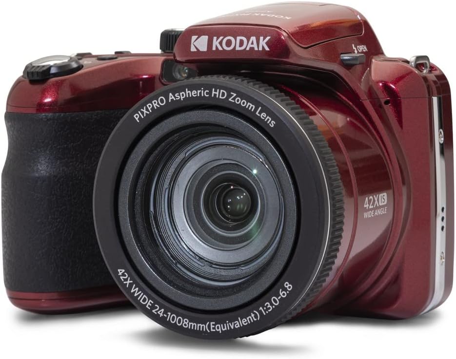 KODAK PIXPRO Astro Zoom AZ425 Dijital Fotoğraf Makinesi -20MP, 42x Optik Zoom, 3 inç LCD Ekran, 1080P Full HD Video, 24mm Geniş Açı (Kırmızı)