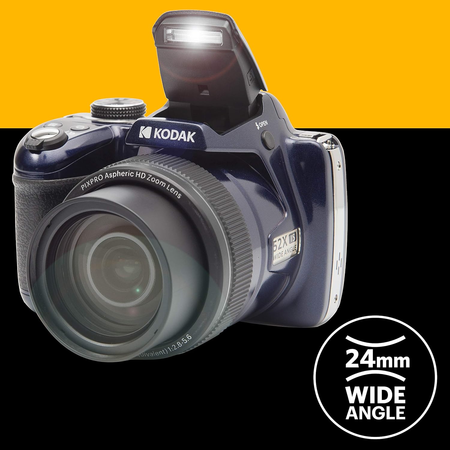 KODAK PIXPRO Astro Zoom AZ528 Dijital Fotoğraf Makinesi - 16MP, 52x Optik Zoom, 3 inç LCD Ekran, 1080P Full HD Video, 24mm Geniş Açı (Lacivert) - Görsel 5