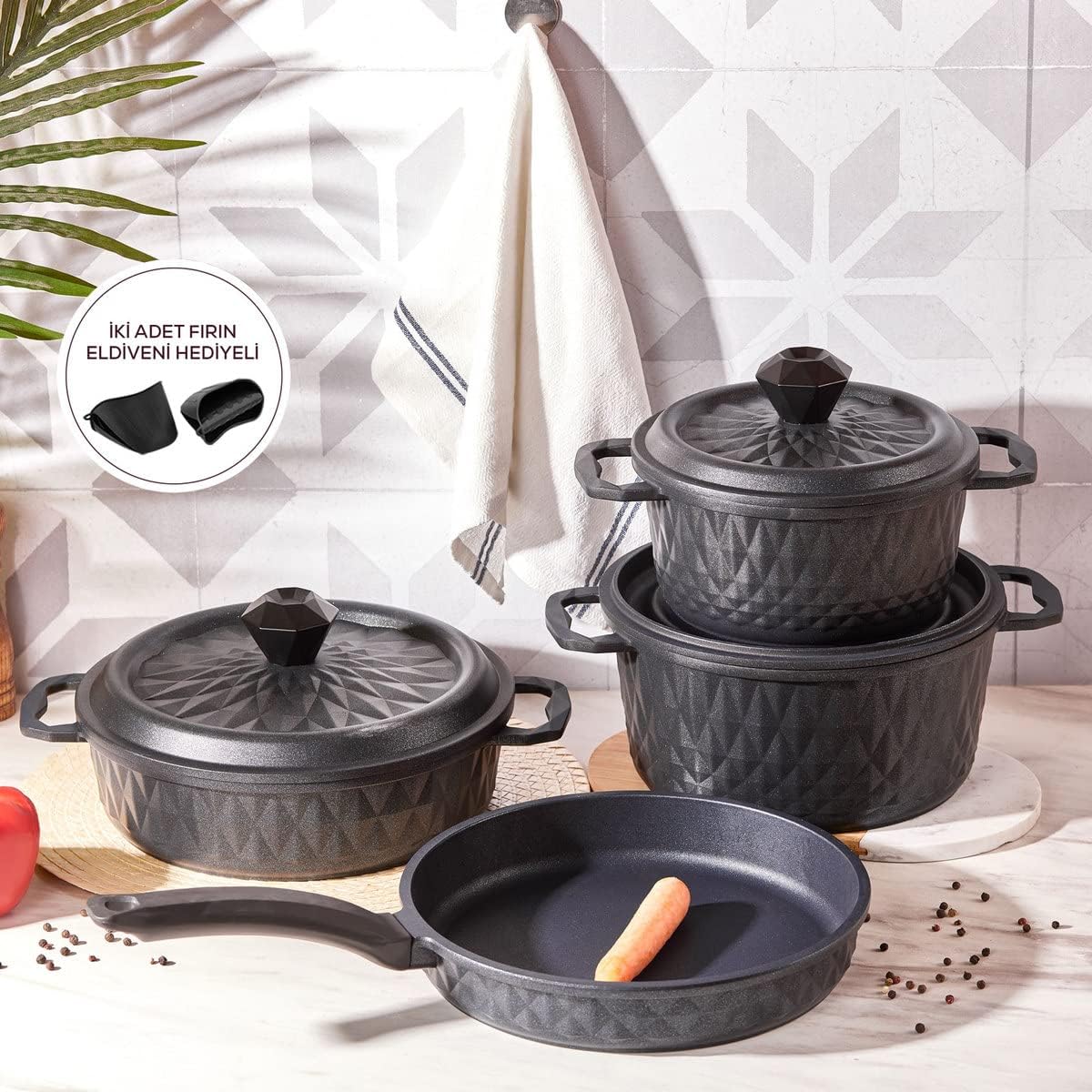 Karaca Diamond Döküm Tencere Seti 7 Parça - Görsel 4