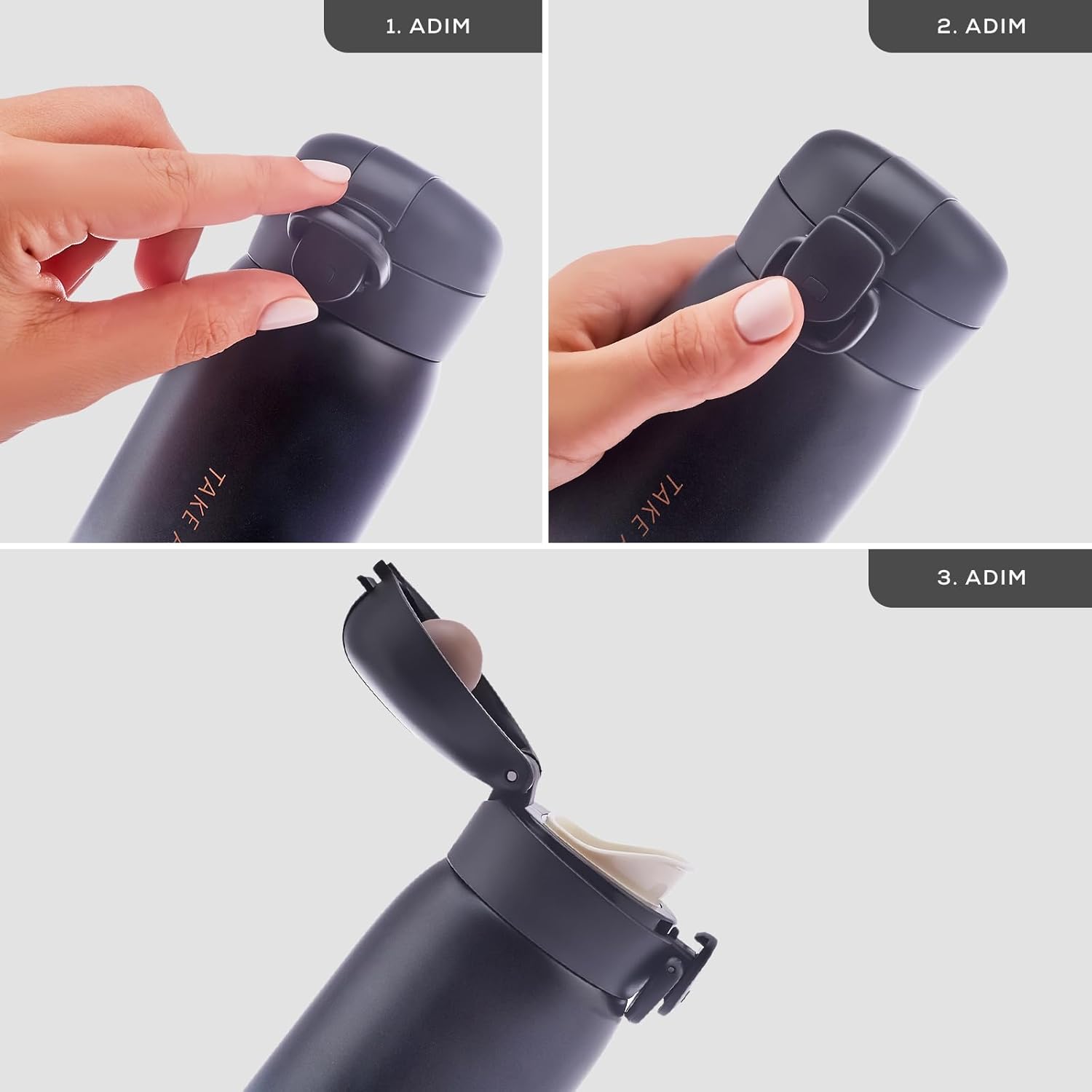 Karaca Skyfall Çelik Sızdırmaz Siyah Termos 350 Ml - Görsel 3