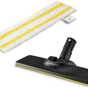 Kärcher Orijinal Set Zemin Başlığı ve Mikrofiber Bez Easyfix Buharlı Temizleyici Kärcher SC ile Uyumlu - Zeminler için, Her türlü Yüzey için Uygun, Makinede Yıkanabilir, Beyaz