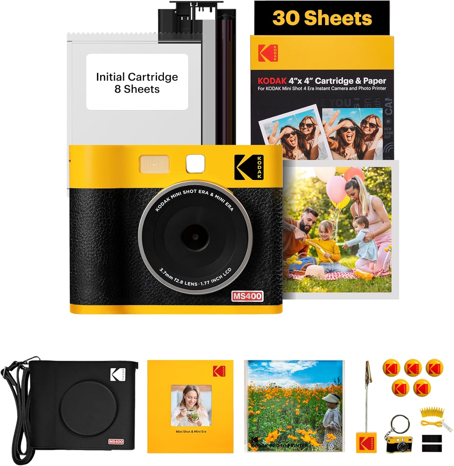 Kodak Mini Shot 4 ERA Sarı 4X4 + 60 Yaprak + Aksesuar Kiti