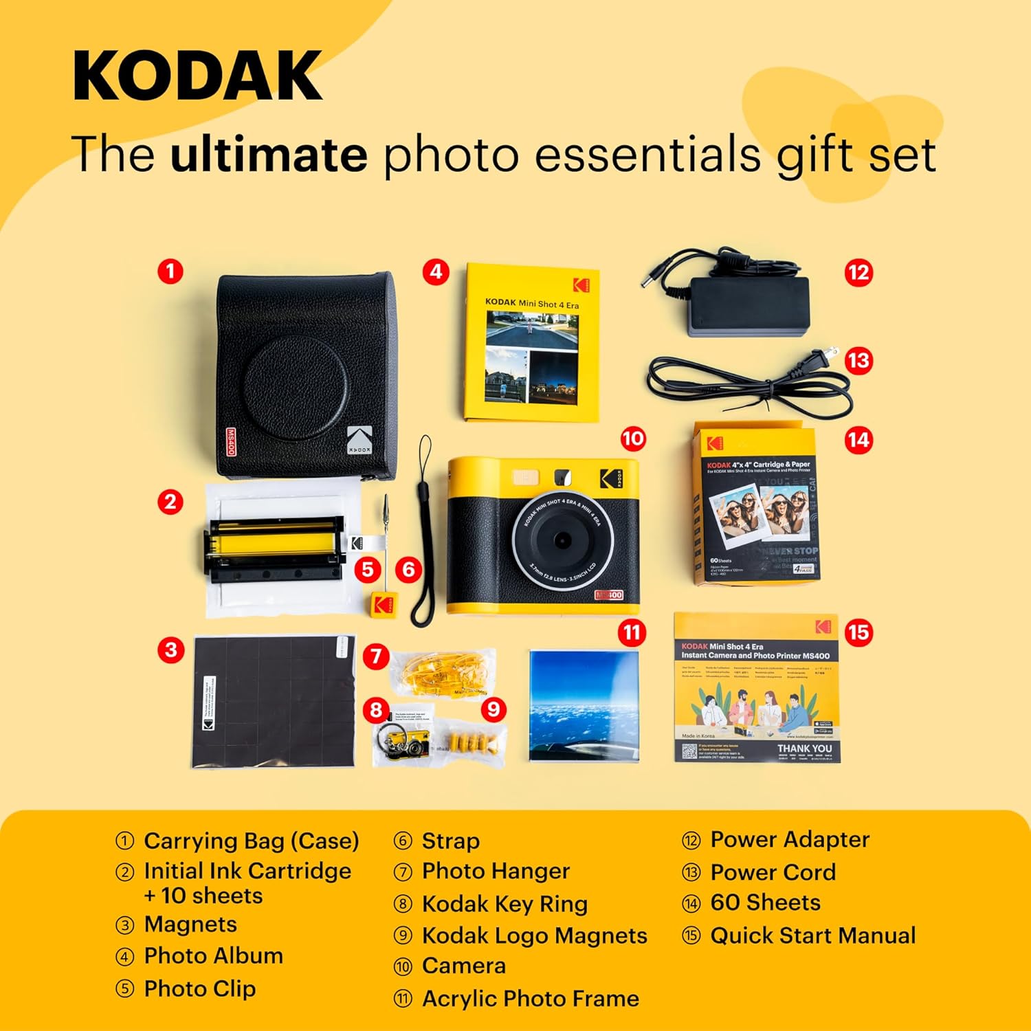Kodak Mini Shot 4 ERA Sarı 4X4 + 60 Yaprak + Aksesuar Kiti - Görsel 2