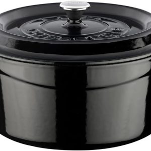 LAVA Metal Döküm Yuvarlak Tencere, 24 cm, Siyah