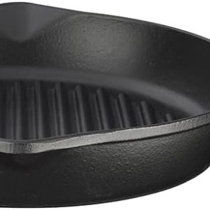 Lava Döküm Yuvarlak Izgara Tava, Metal Kulplu, 28 cm, Siyah