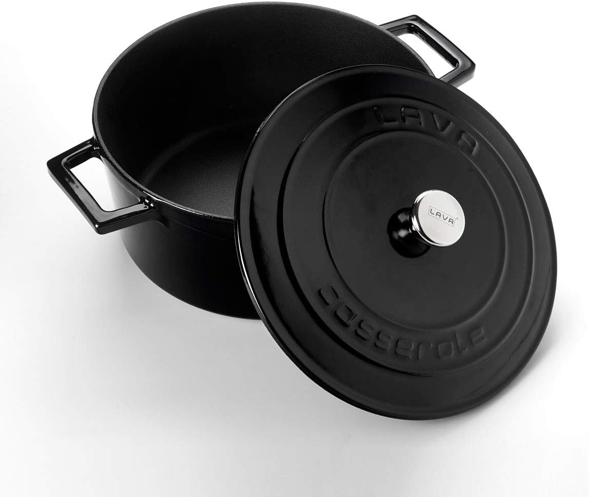 Lava Metal Döküm Yuvarlak Tencere, 24 Cm, Siyah - Görsel 2