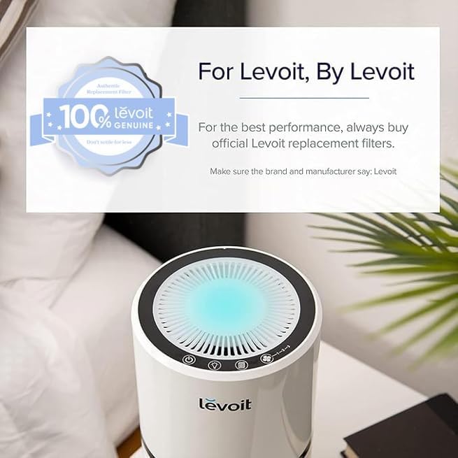 Levoit hava temizleyici LV-H132 yedek filtre, çok etkili HEPA ve aktif karbon filtresi seti, LV-H132-RF - Görsel 4