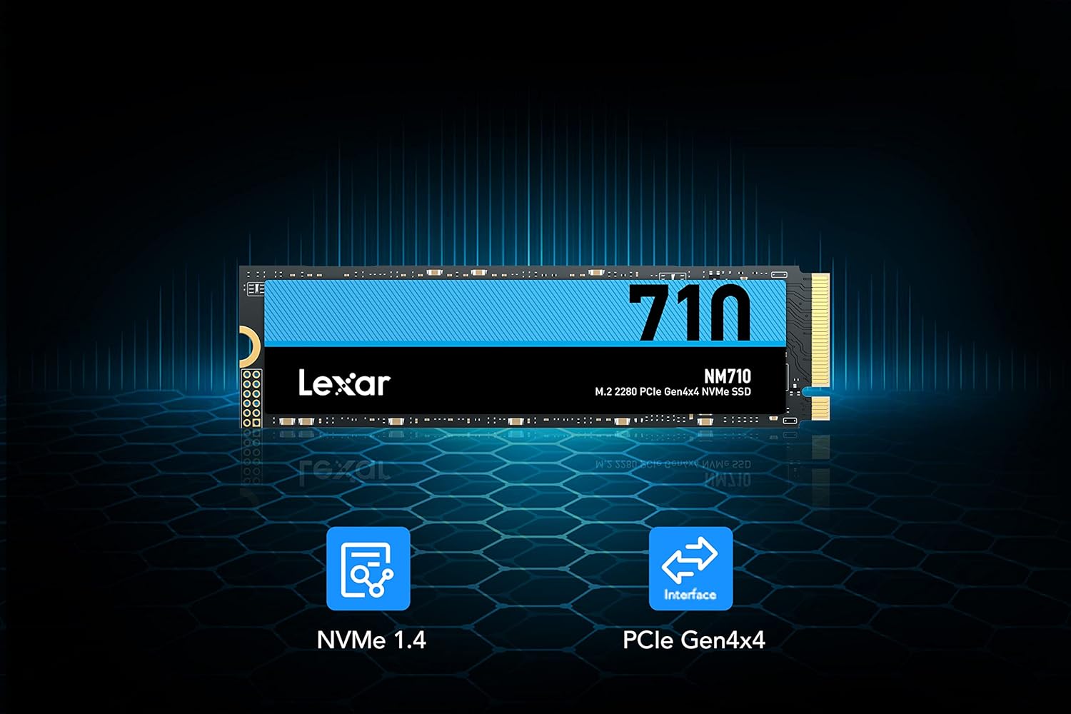 Lexar NM710 500GB SSD, M.2 2280 PCIe Gen4x4 NVMe dahili SSD, 5000 MB/s'ye kadar okuma, 2600 MB/s yazma, PC, dizüstü PC ve oyuncu için dahili solid state drive(LNM710X500G-RNNNG) - Görsel 3