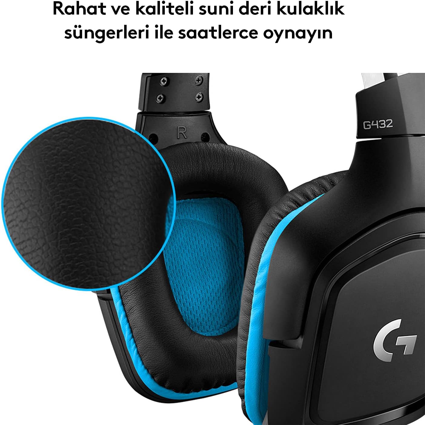 Logitech G G432 Kablolu Oyuncu Kulaklığı, 7.1 Surround Ses, DTS kulaklık: X 2.0, 6mm Mikrofon, Windows, Mac, Nintendo Switch, PS4, Xbox One, Tablet ve Mobil Cihazlarla Uyumluluk, Siyah - Görsel 5