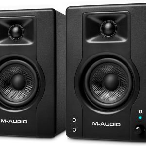 M-AUDIO BX3BT - 3.5" Stüdyo Monitörleri ve Bilgisayar Hoparlörleri, Bluetooth'lu, Müzik Prodüksiyon Yazılımı ile Kayıt ve Multimedya için, 120W, Çift, Siyah