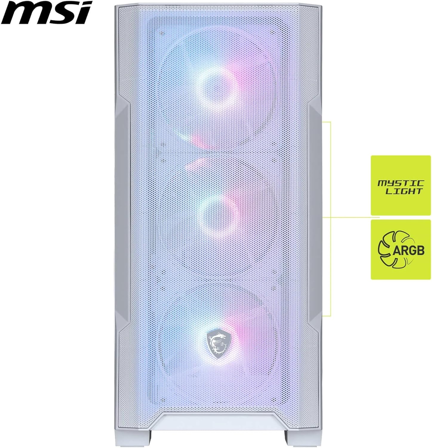 MSI MAG FORGE M100R WHITE TEMPERLI CAM 3X120MM 1X120MM ARGB FAN MATX GAMING BILGISAYAR KASASı - Görsel 3