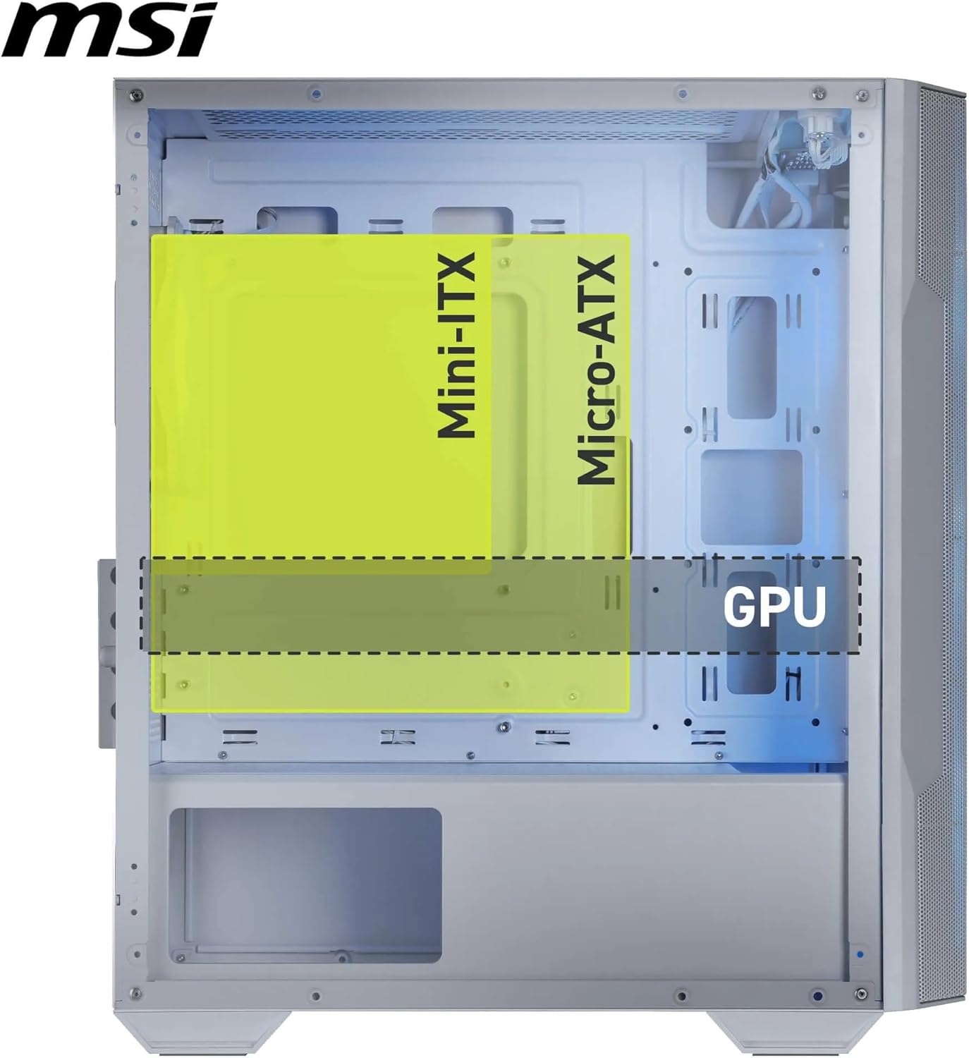 MSI MAG FORGE M100R WHITE TEMPERLI CAM 3X120MM 1X120MM ARGB FAN MATX GAMING BILGISAYAR KASASı - Görsel 5