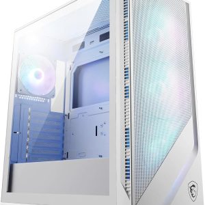 MSI MAG Forge 320R Airflow White Mid-Tower Bilgisayar Kasası - ATX Kapasitesi, RTX 40 GPU Desteği, ARGB Fan, Manyetik Toz Filtresi, Sertleştirilmiş Cam, 1-6 ARGB Hub, USB 3.2 Generation 1 Tip A